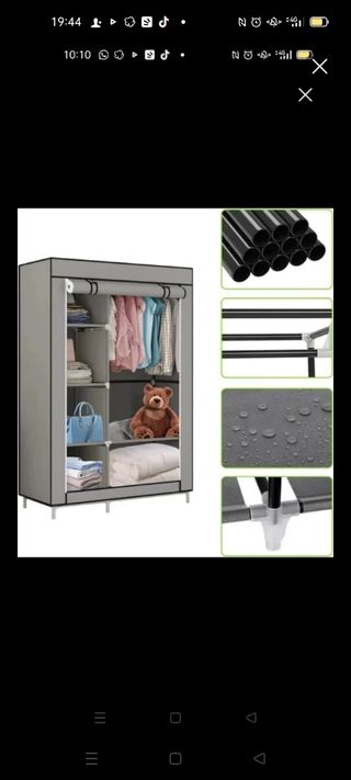 Armadio in tessuto grigio