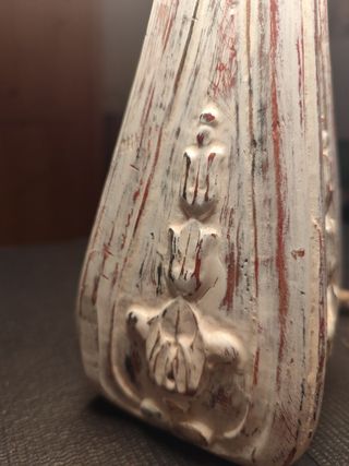 Lampada da tavolo fatta a mano sbiancata shabby 