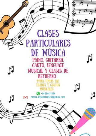 Clases de Música
Guitarra, Piano, Canto, Solfeo