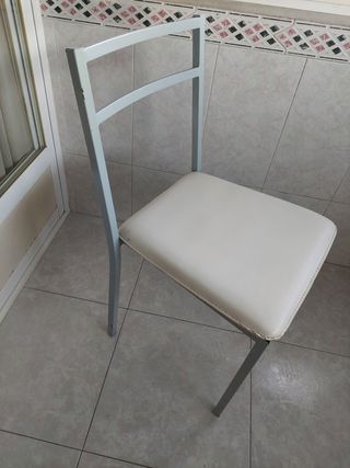 4 sedie da cucina in metallo/pelle sintetica