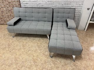Sofá Cama Convertible Reversible Gris