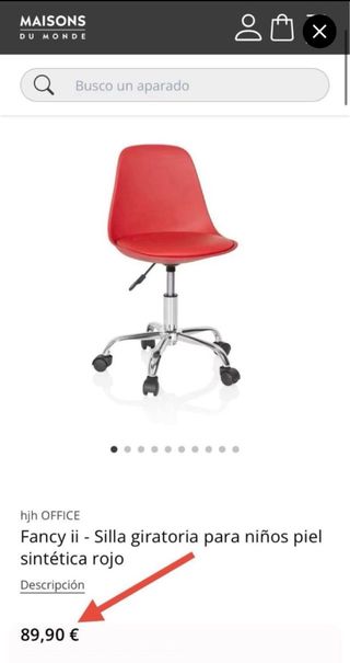 Silla de escritorio giratoria roja