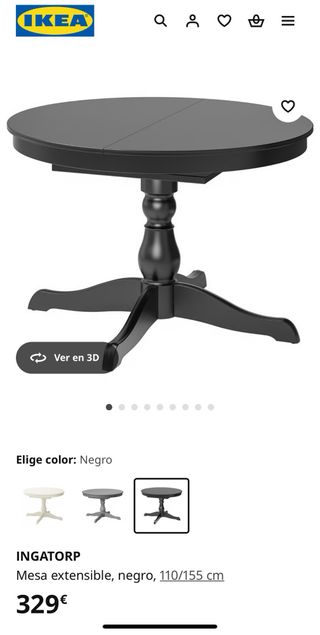 Mesa de comedor extensible negra