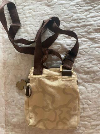 Bolso bandolera Tous beige y marrón