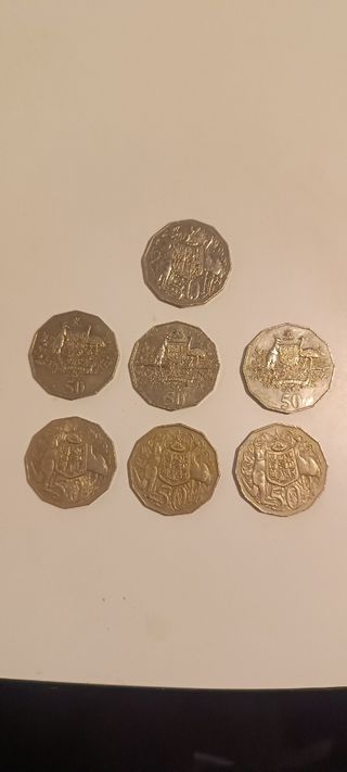 7 Monedas 50 Centavos Australia