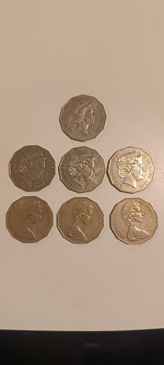 7 Monedas 50 Centavos Australia