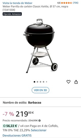Barbacoa Weber Americana 57cm Negra
