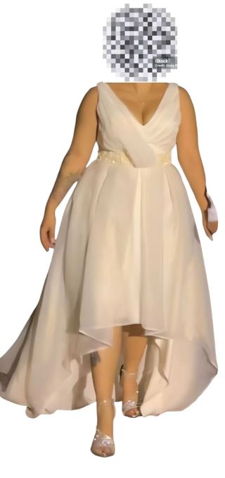 Vestido de novia blanco y zapatos
