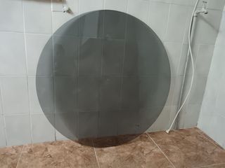 Cristal Mesa Redonda Gris