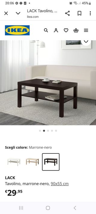 Tavolino LACK IKEA nero
