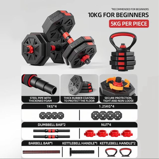 Mancuernas Ajustables 40kg Set con barra