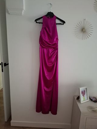 Vestido de fiesta rosa largo