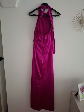 Vestido de fiesta rosa largo