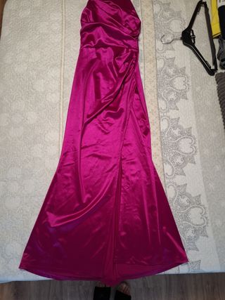 Vestido de fiesta rosa largo