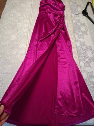 Vestido de fiesta rosa largo