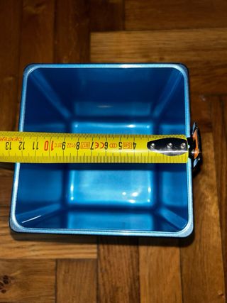 Vaso vetro azzurro quadrato