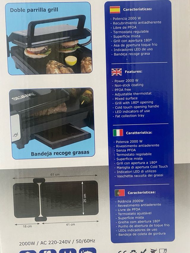 Plancha NUEVA Multifunción Silvan 2000W