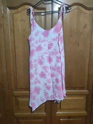 Vestido Anabel Lee rosa y blanco