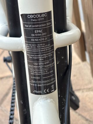 Bicicleta Eléctrica Cecotec Flexy 2024 Blanca