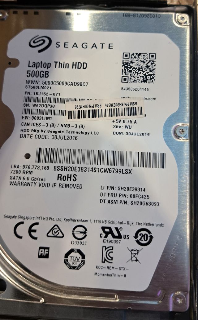 Discos Duros Mecánicos 500 GB HGST Seagate