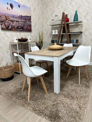 Mesa Comedor Nuevo + 4 Sillas Acolchadas 