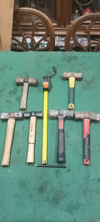 Lote de 6 mazas y martillos