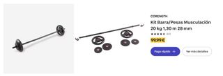 Kit Barra y Pesas Musculación 20kg