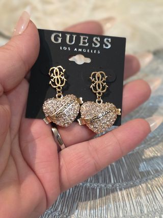 Pendientes Guess Corazón Brillante Dorado
