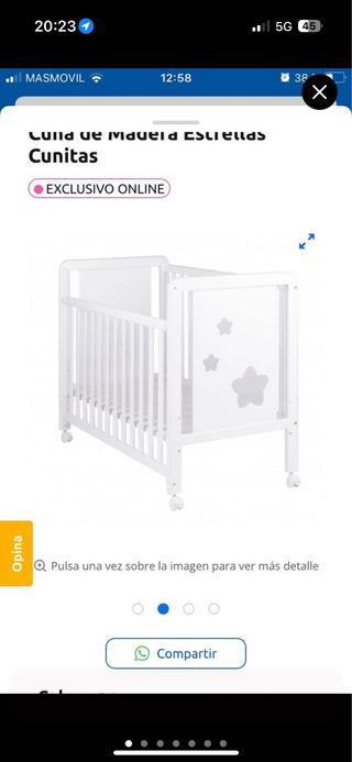 Cuna de madera blanca