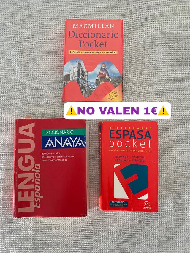 Diccionarios español, inglés y francés colegio