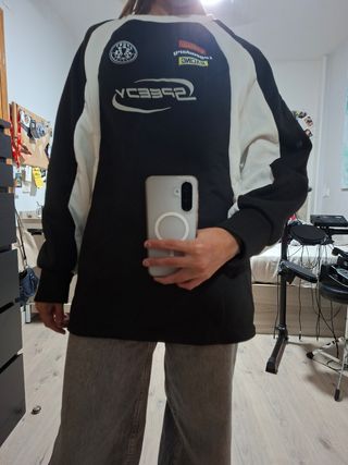 Sudadera estilo carreras ancha