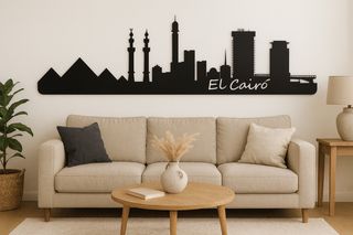 Decoración Skyline El Cairo Negro PET-G