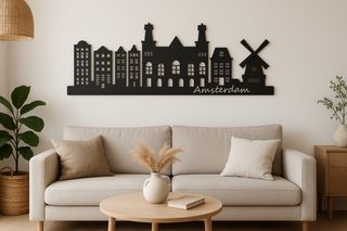 Decoración Skyline Amsterdam Negro PET-G