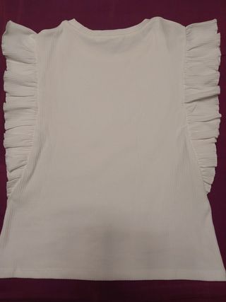 Camiseta Mango Blanca Manga Corta Talla M