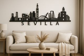 Decoración Skyline Sevilla Negro PET-G