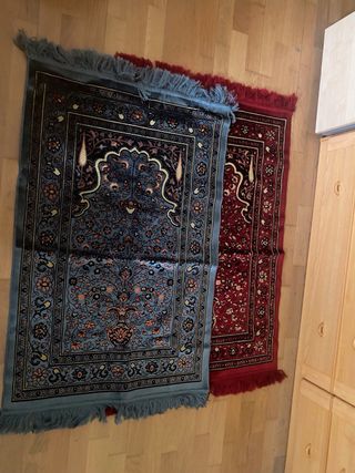 Alfombras turcas azules y rojas