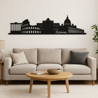 Decoración silueta Skyline Roma Negro PET-G