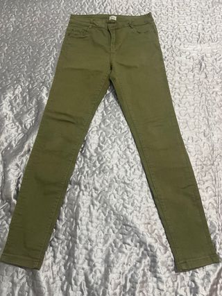 Pantalones largos verde oliva para mujer