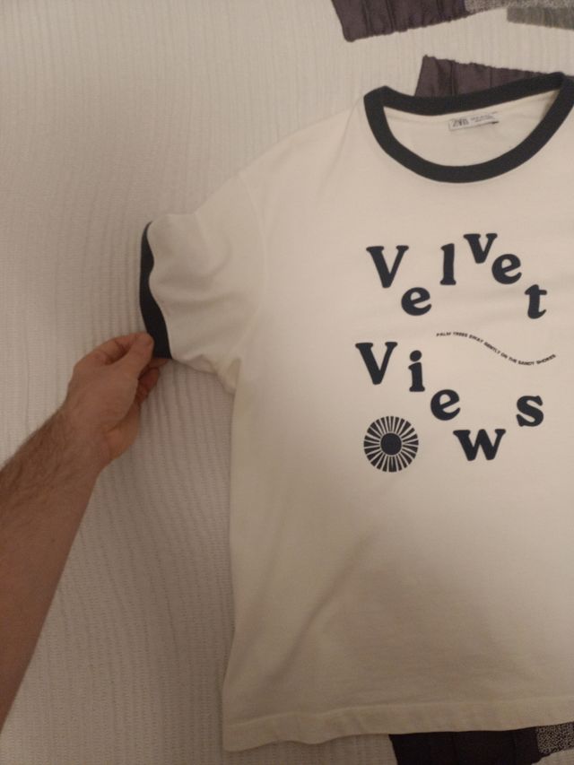 Camiseta Zara Blanca Velvet Views