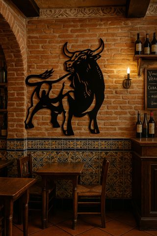 Decoración silueta Toro Español Negro PET-G