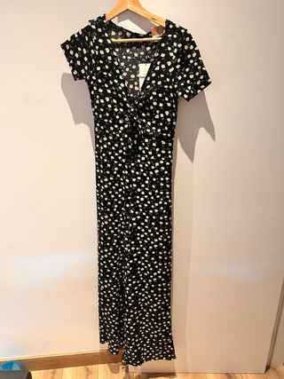 Vestido floral negro talla S