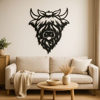 Decoración silueta Yak-Vaca Negro PET-G