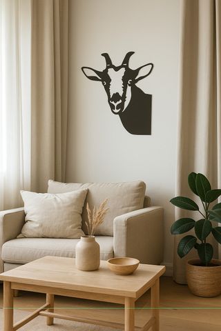 Decoración silueta Cabra Loca PET-G Negro