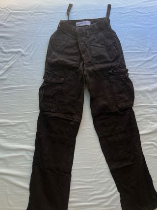 Pantalón Cargo Bershka Negro Talla 34