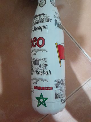 Botella de agua termo con diseño de Marruecos