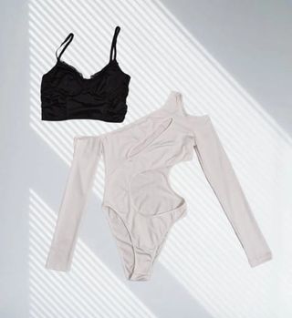 Conjunto 2 Piezas: Top Negro y Body Blanco
