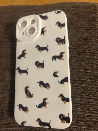 Funda iPhone 14 con perros salchicha