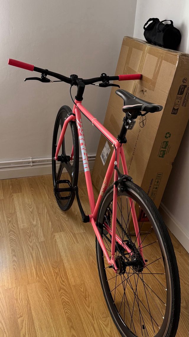 Bici Fixie Rosa Fluorescente Talla M