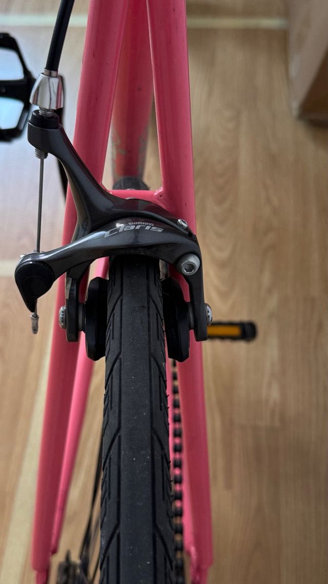 Bici Fixie Rosa Fluorescente Talla M