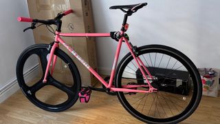 Bici Fixie Rosa Fluorescente Talla M